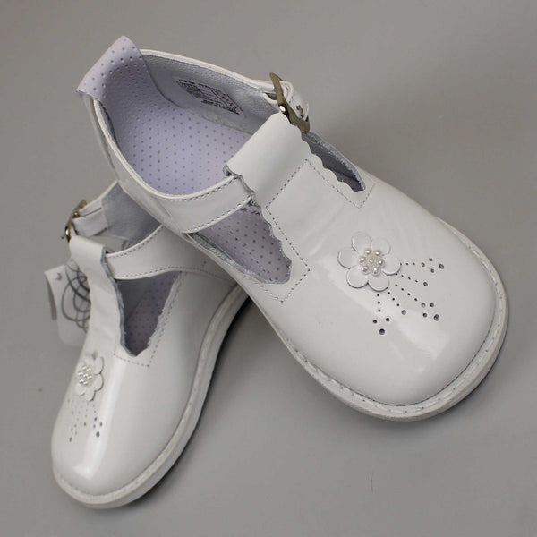 baby girls white leather shoes