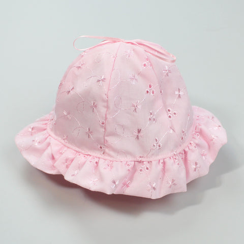 baby girl sun summer hat with brim pink sunhat