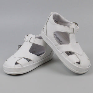 baby boys white leather sandals