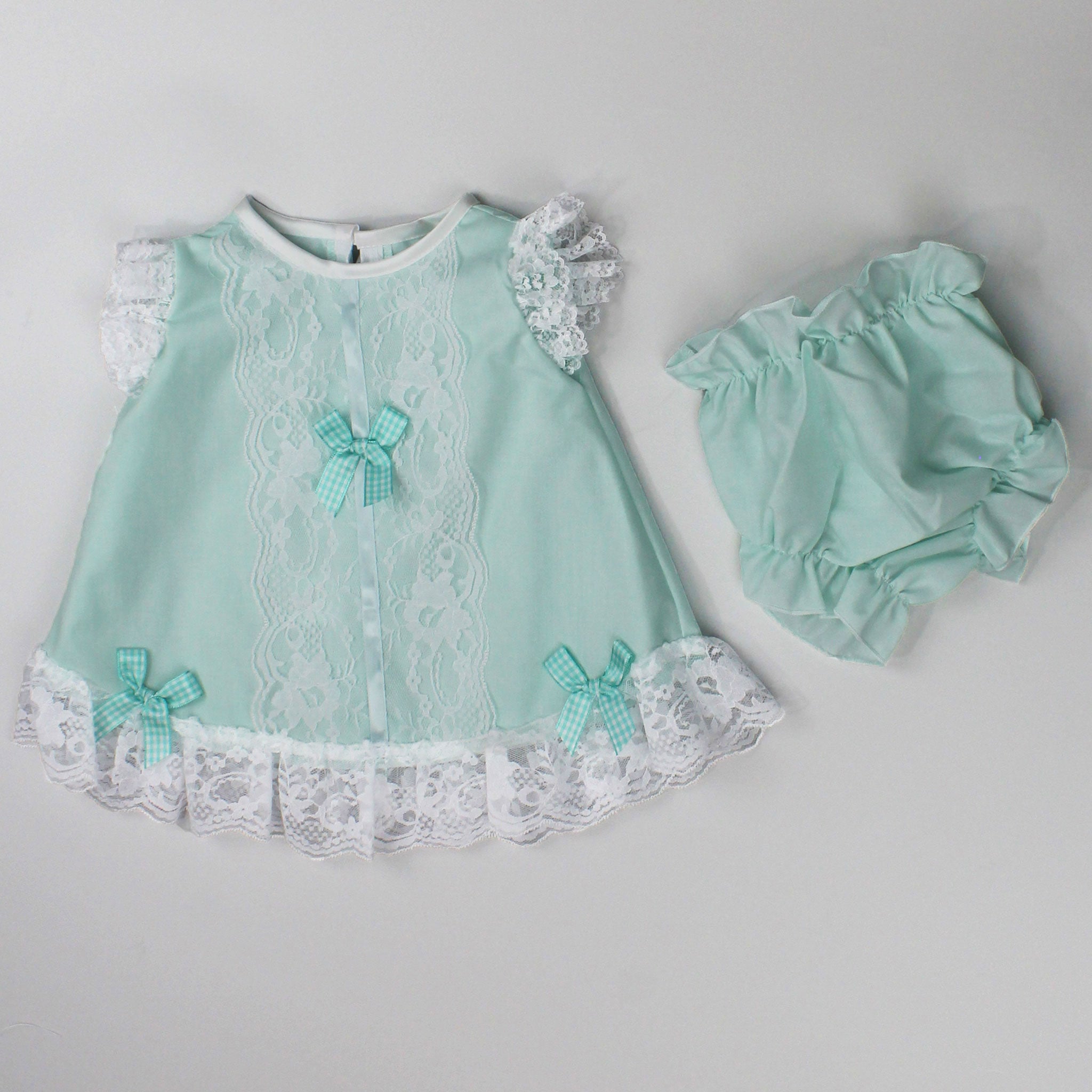 mint green summer dress with bloomers