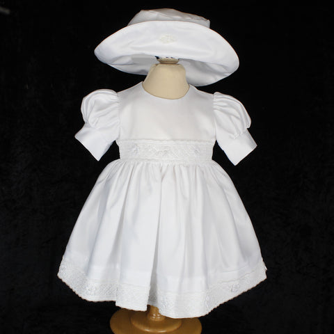 Baby Girls White Occasion Dress with Hat