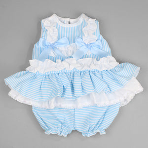 baby girl frilly summer outfit with bloomers