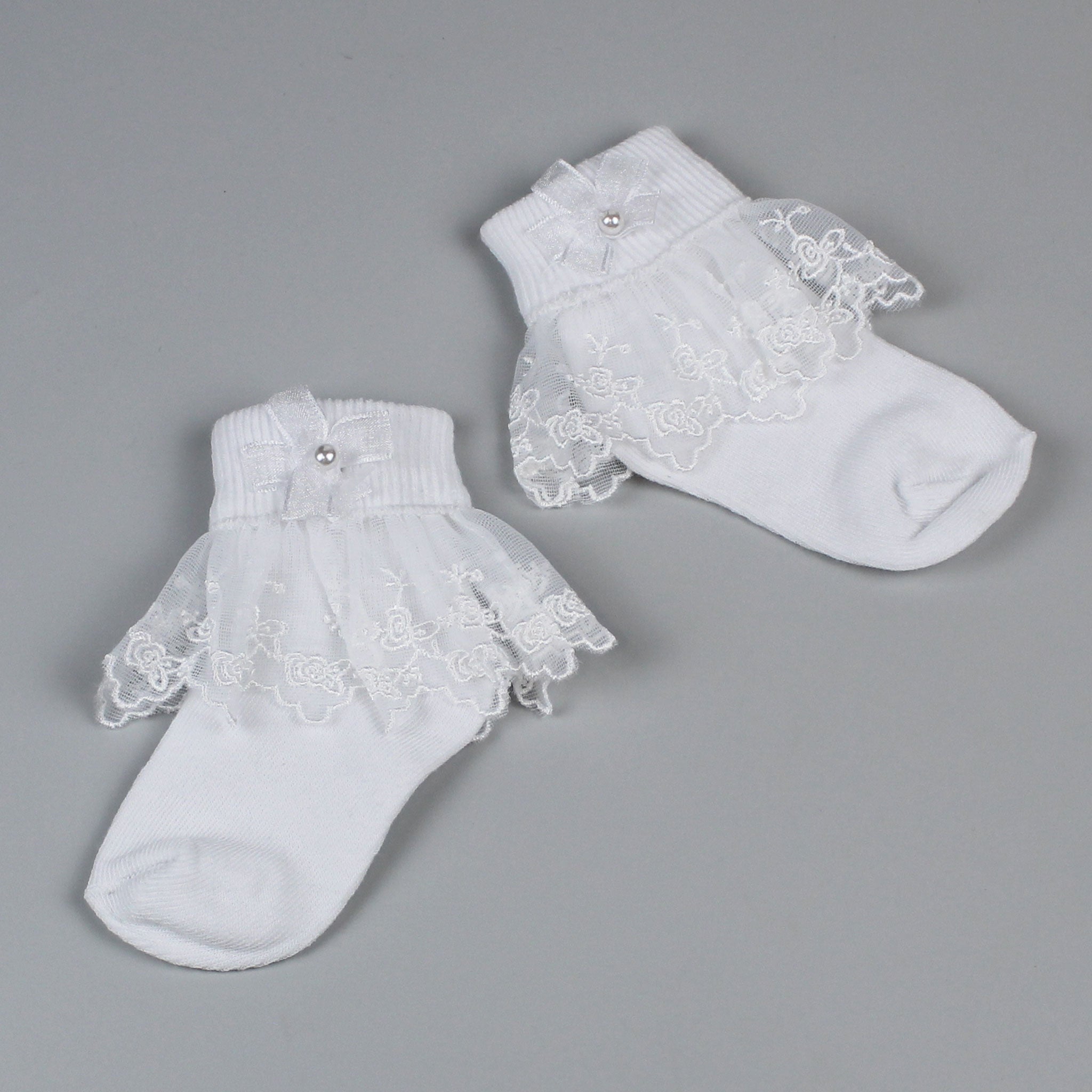Baby Girl Lace Ankle Socks - White - Pex Snowdrop