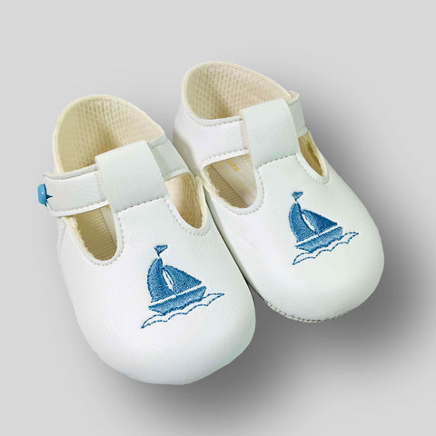 baby boys white boat shoes
