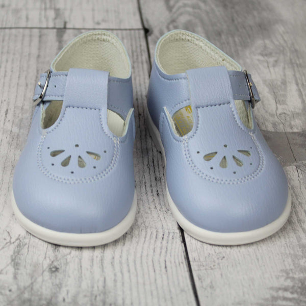baby boys t bar blue hard sole shoes