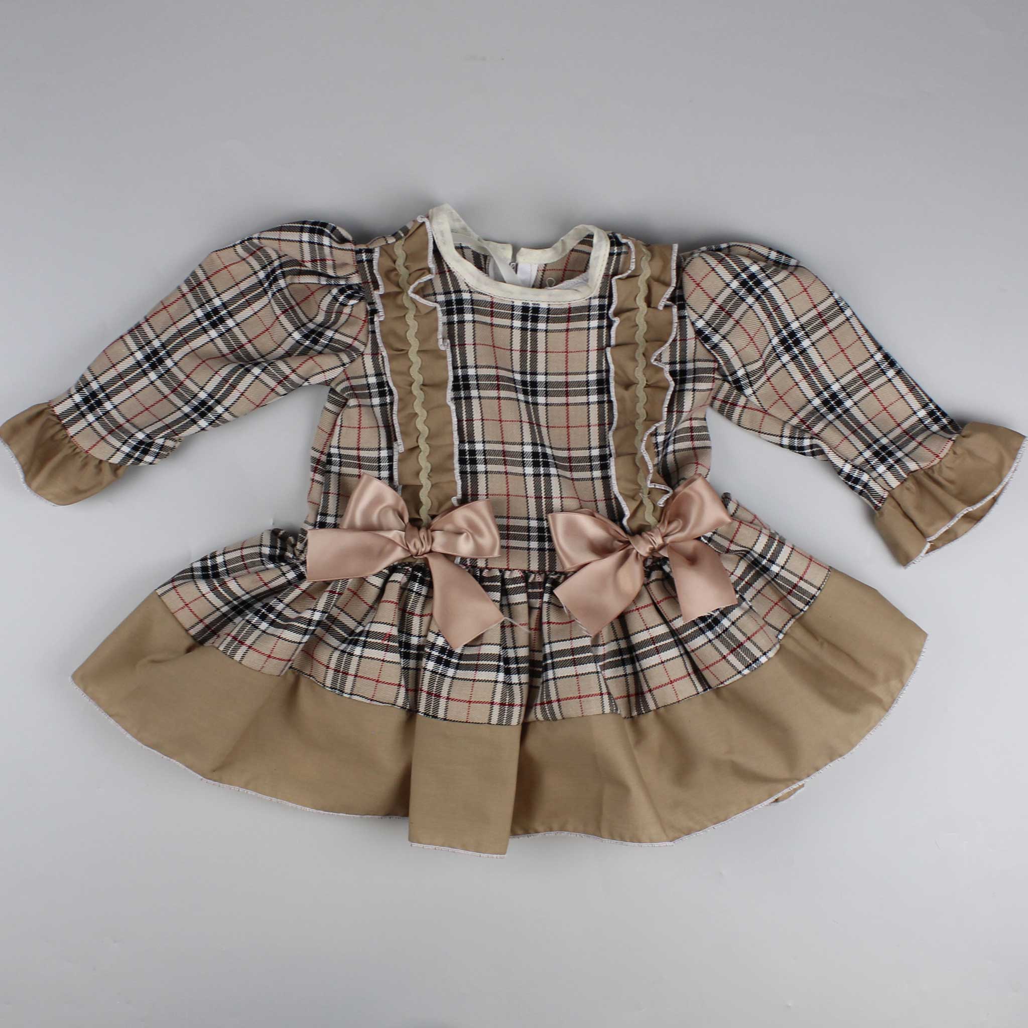 baby girl beige and gold christmas dress
