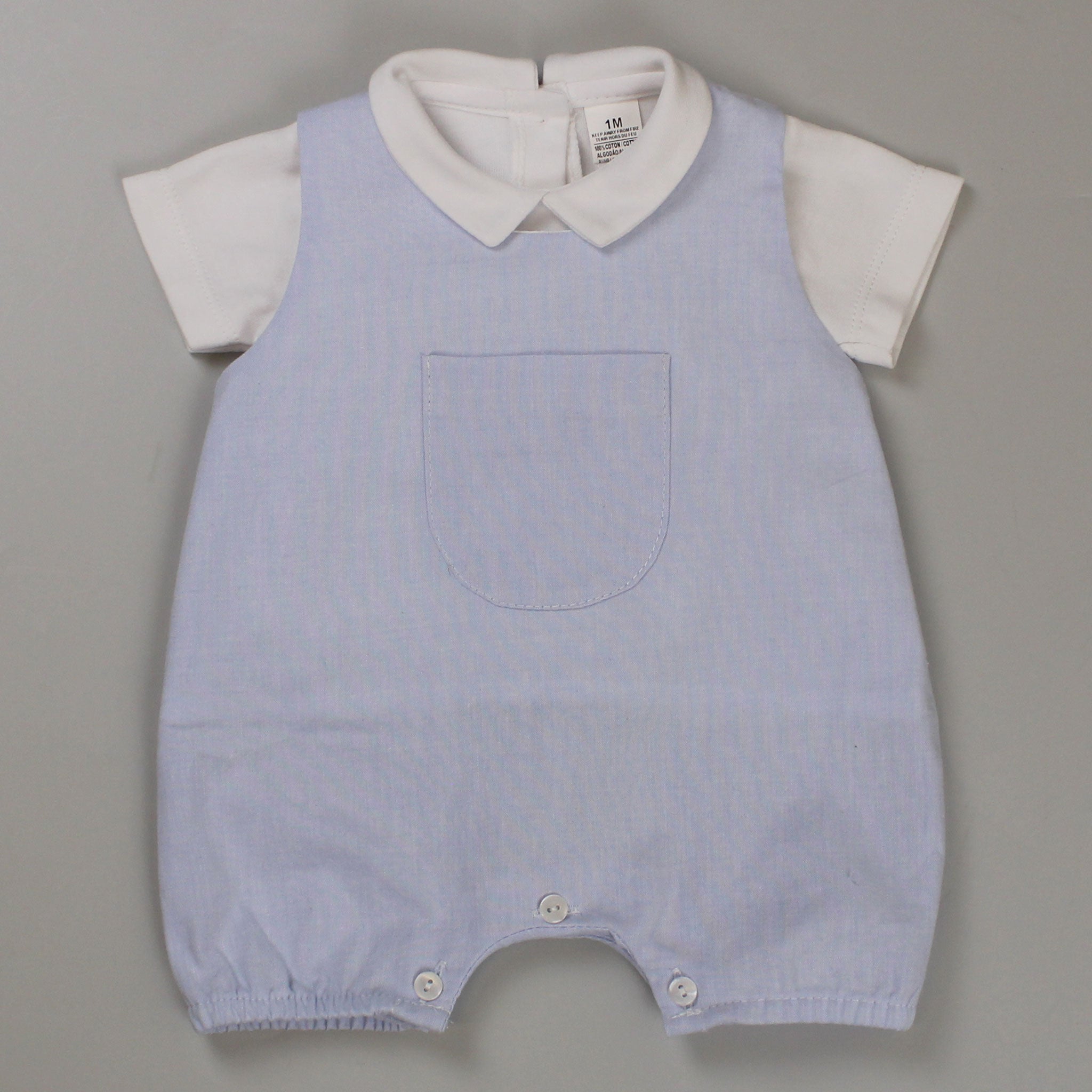 blue romper baby outfit