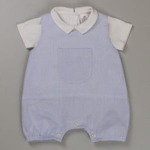 blue romper baby outfit
