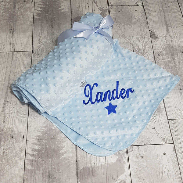 personalised baby blanket blue