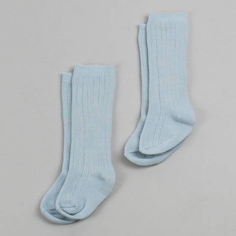baby boys socks blue knee high plain