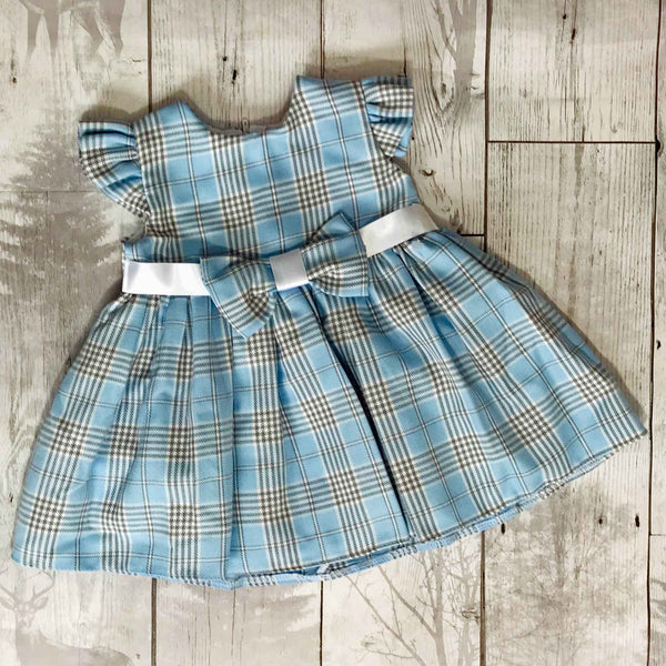 baby girls blue tartan dress
