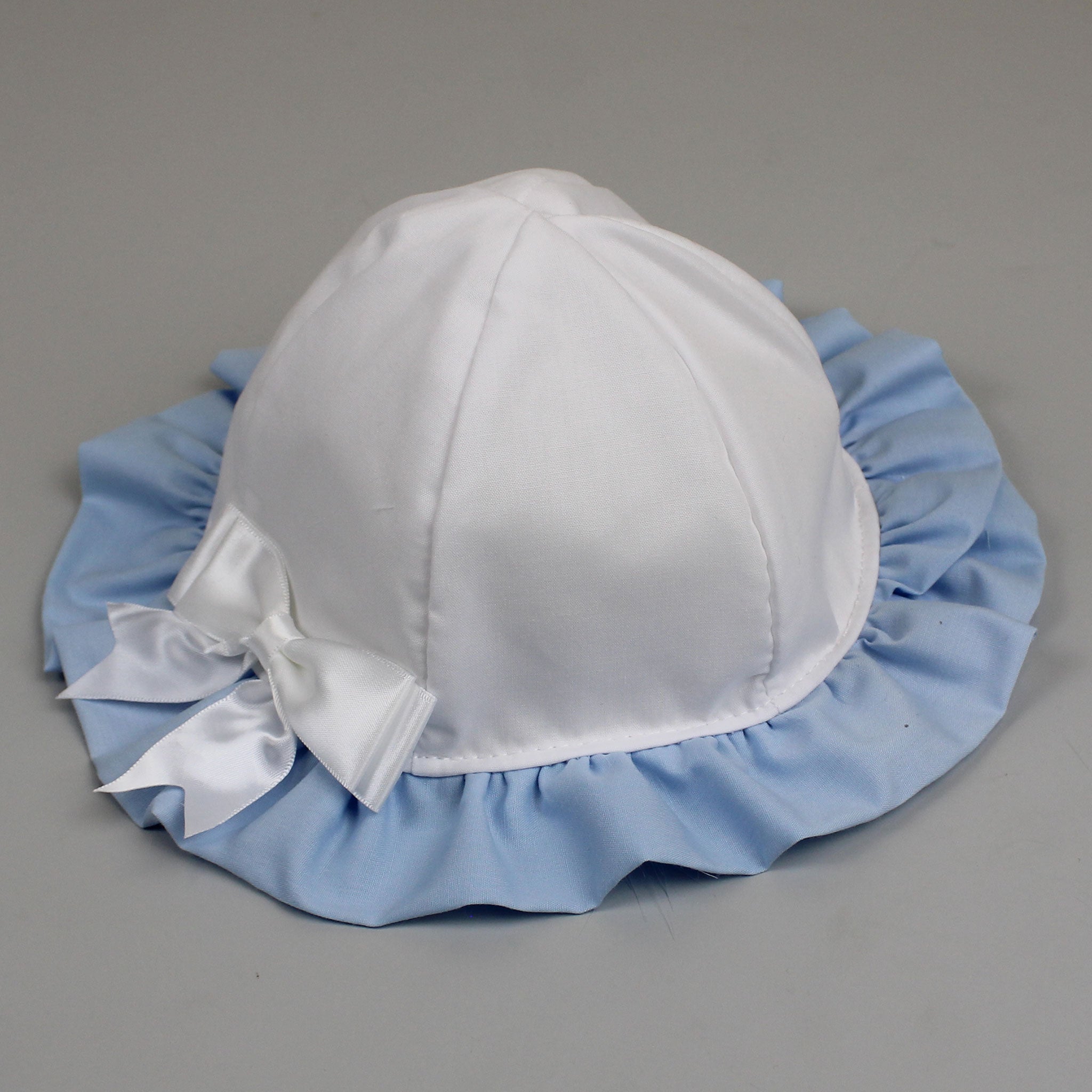 Baby girl summer hat - sunhat blue and white