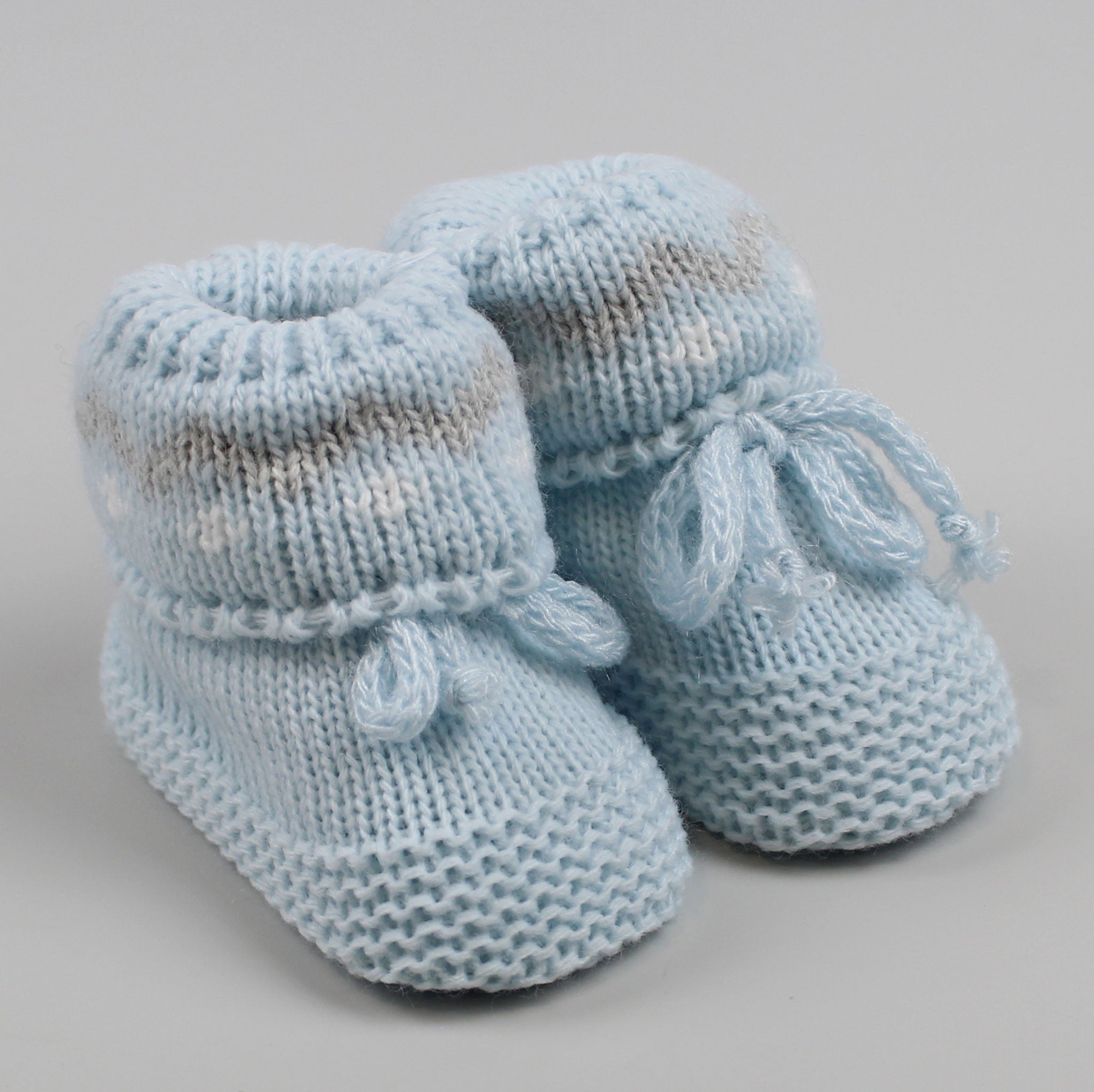 baby blue booties newborn to six month knitted pattern