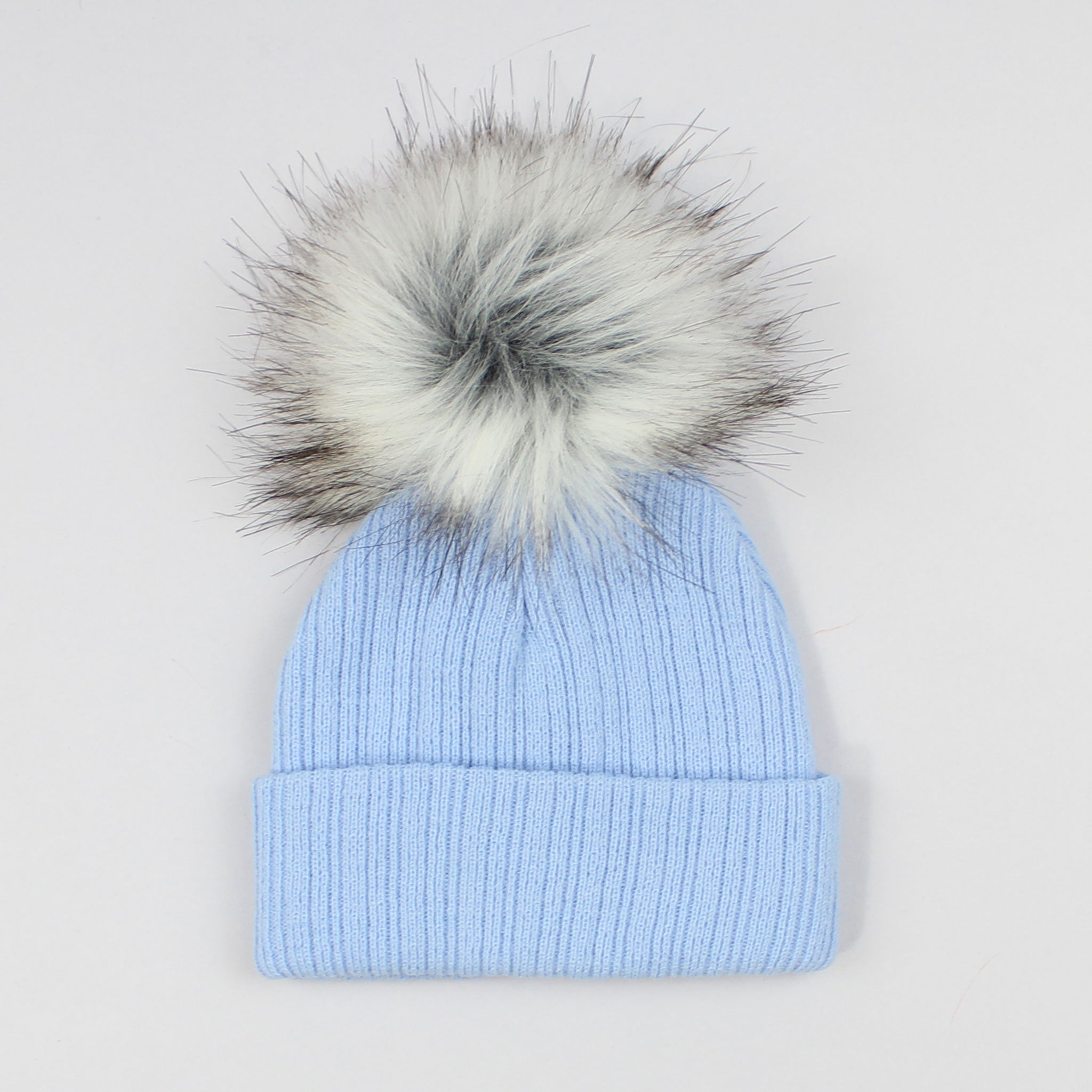 blue boys winter pom hat