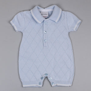 baby boy knitted outfit blue
