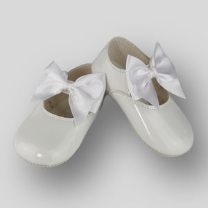 baby girls white bow shoes
