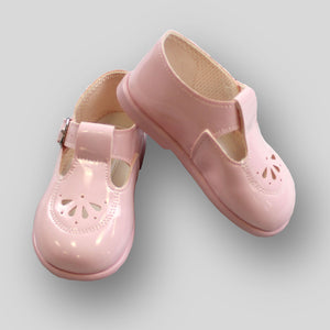 baby girls pink first walker hard sole shoes