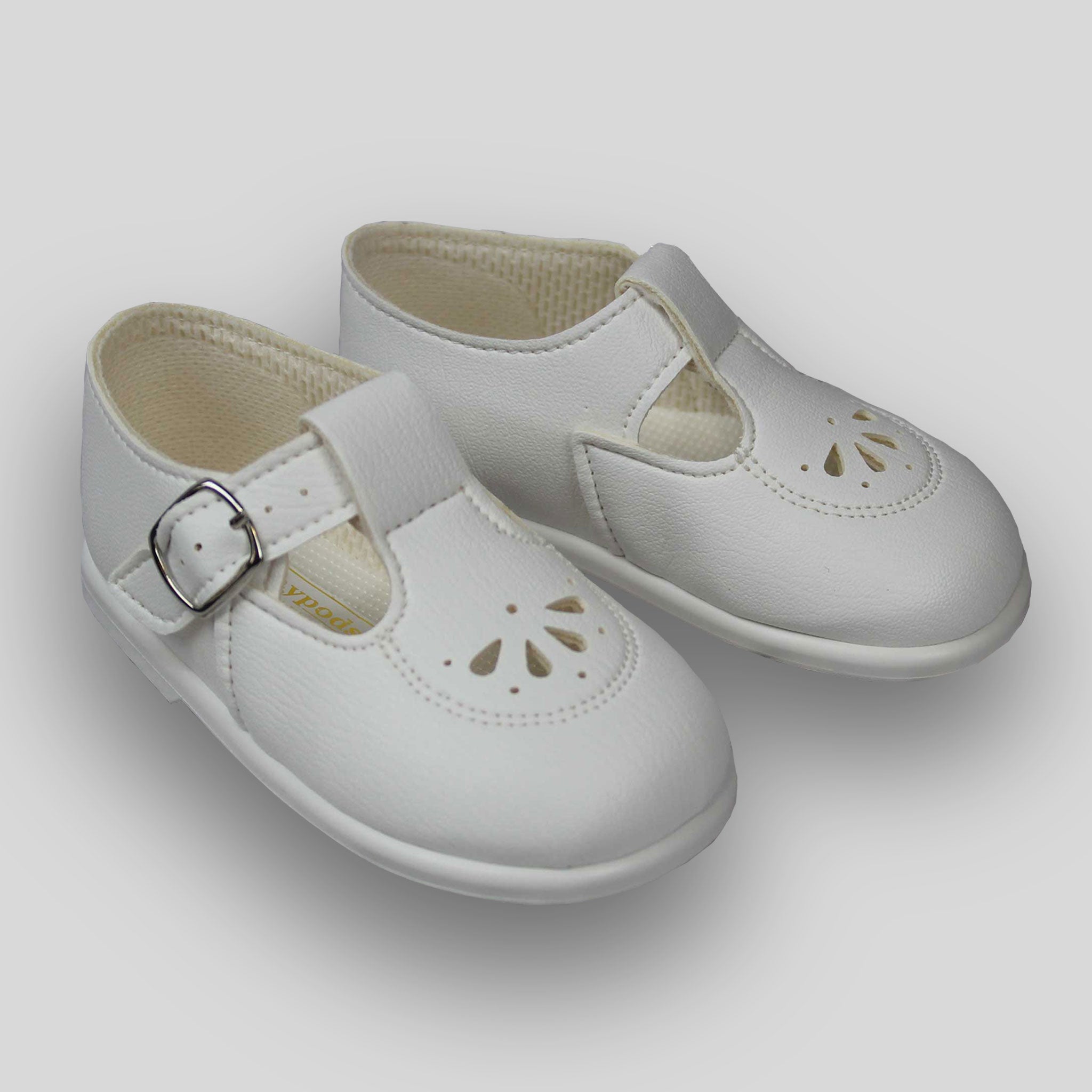 baby unisex first walker hard sole shoes white