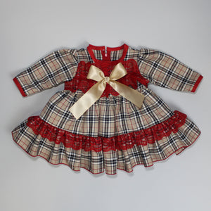 Burberry style baby girl christmas dress 