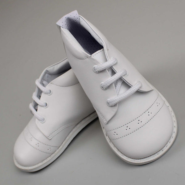 Pex leather white laced shoes
