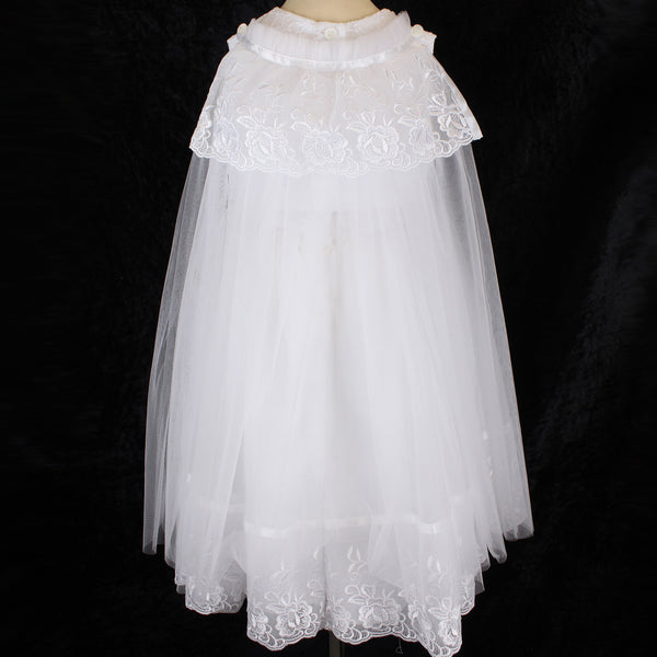 baby girls christening dress with cape white