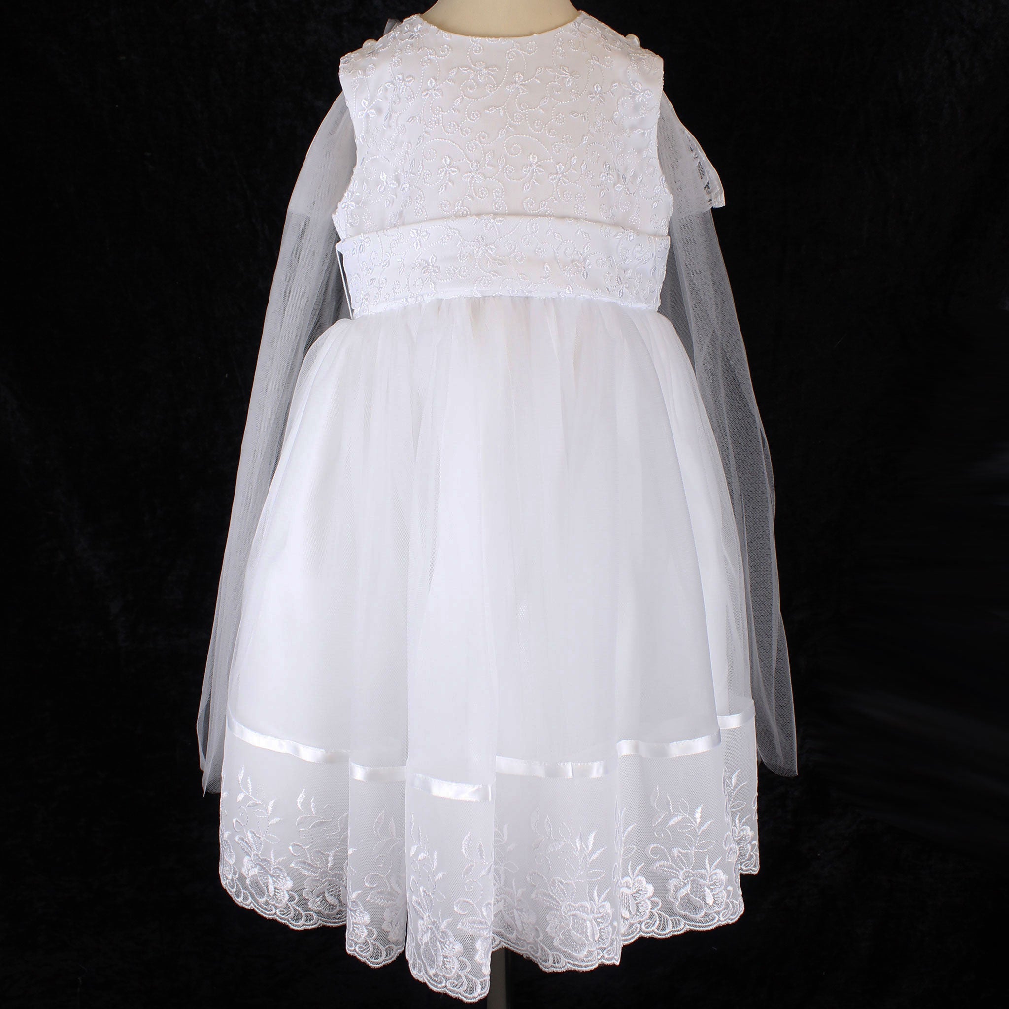 baby girls christening dress with cape