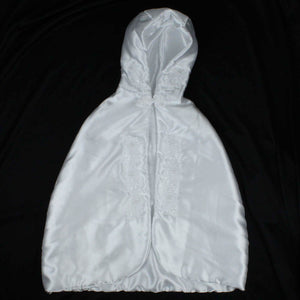 Christening Cape -Baby Girl Baptism Cape with Hood