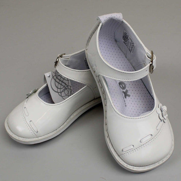 baby girls white hard sole shoes