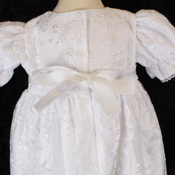 baby girls christening gown baptism dress with matching bonnet