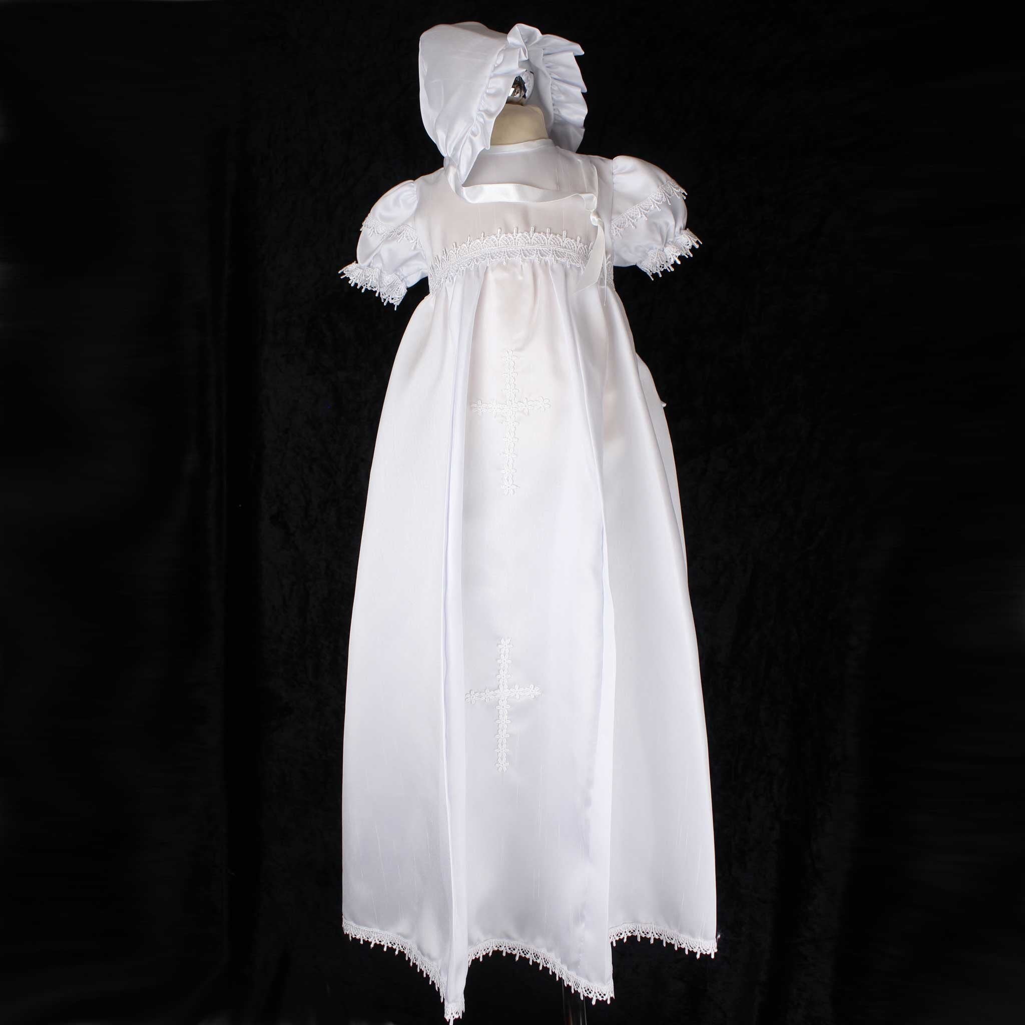 baby girl christening gown with bonnet baptism