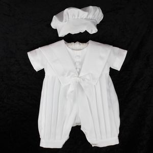 BABY BOYS CHRISTENNG ROMPER WHITE