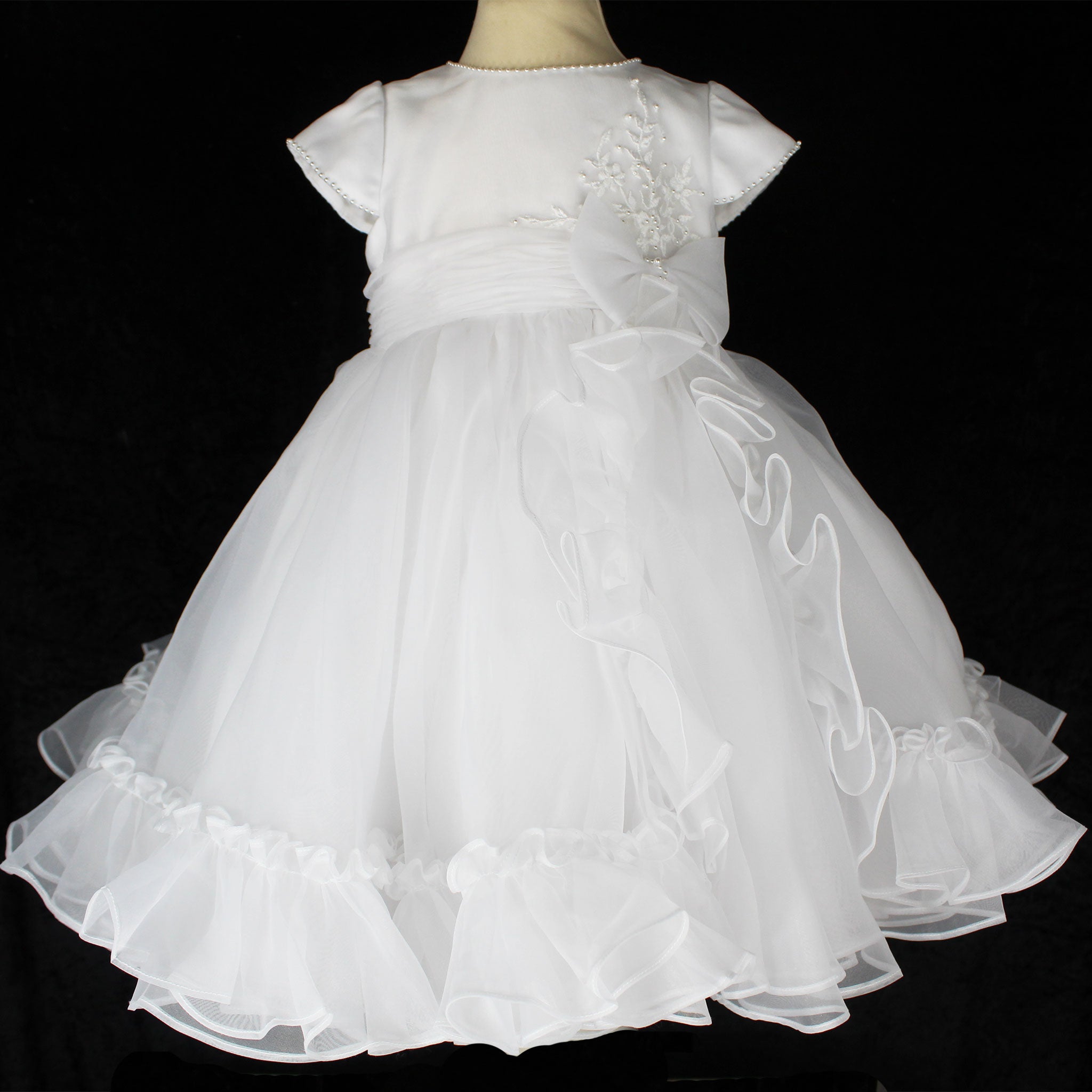 Nan & Jan Couture Organza Scallop Lace Ellie Christening Gown – Sara's  Children's Boutique