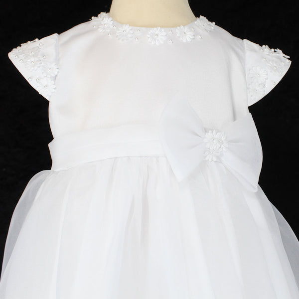 Detailed Photo Of Sarah Louise Christening Dress With Bow