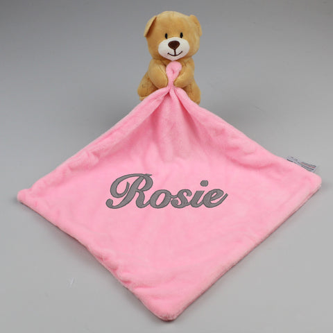 baby comforter custom bear pink snuggy