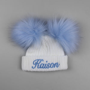 baby blue pom hat custom