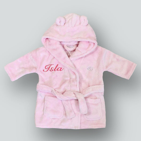 Personalised Baby Dressing Gown - Pink
