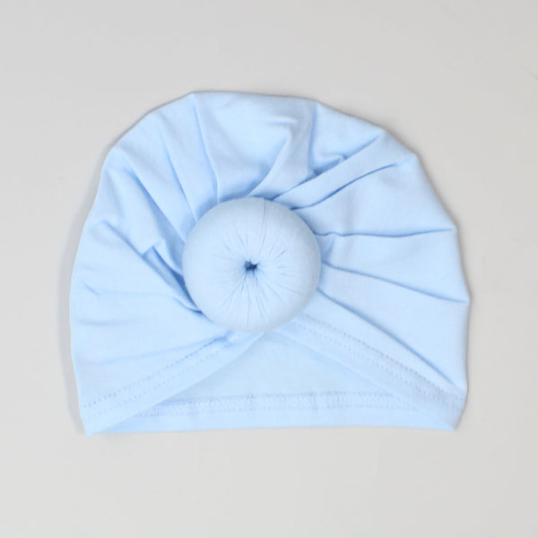 baby girl blue cotton donut hat