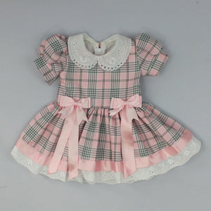 pink baby girls tartan dress