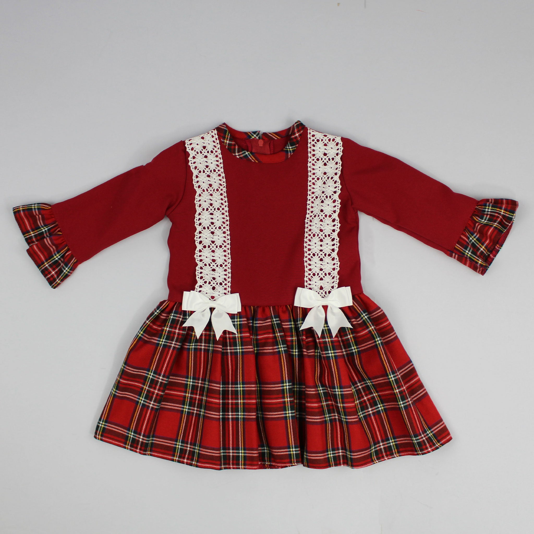 baby girl christmas red tartan outfit
