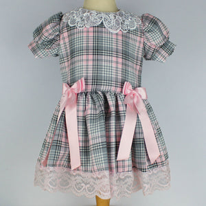 baby girls tartan pink dress