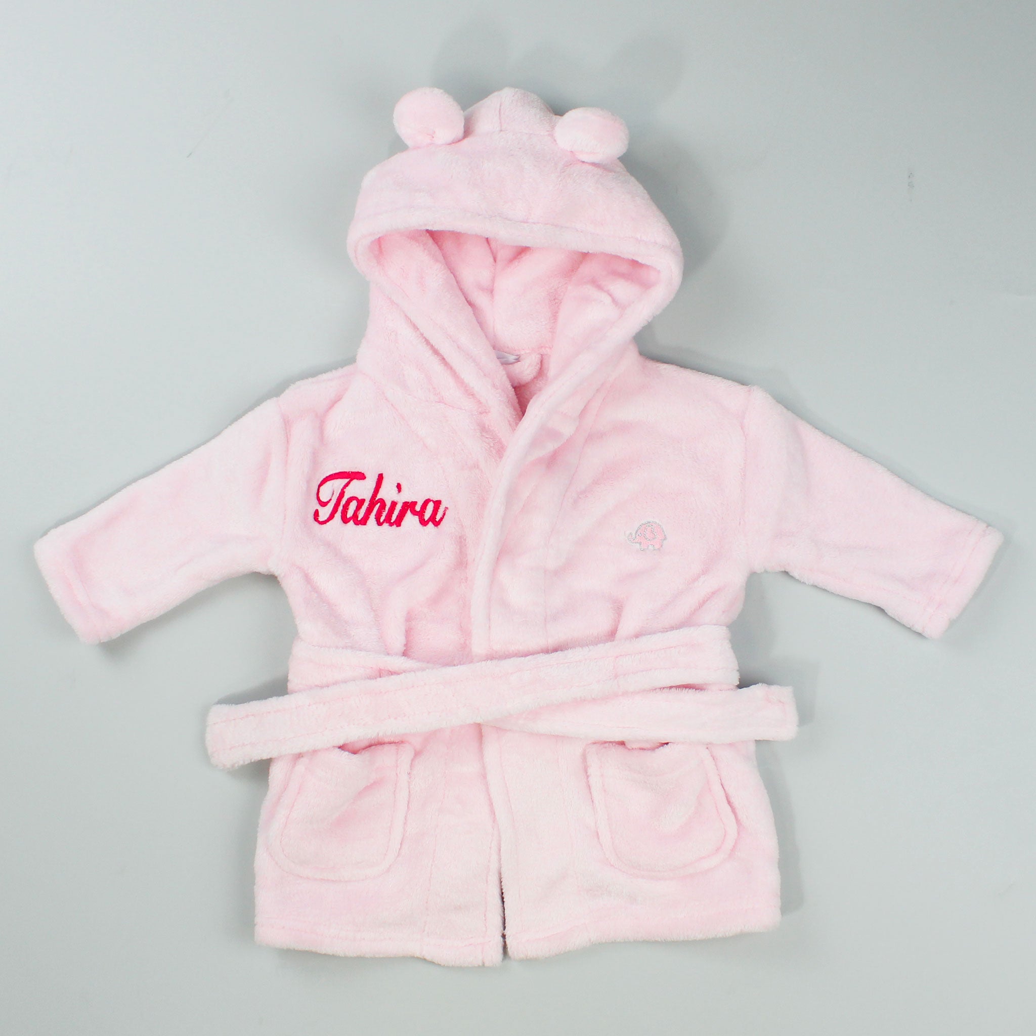 Lulabay baby girls personalised fairy print dressing gown and bunny gi