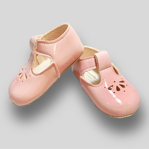 baby girls pink t bar shoes