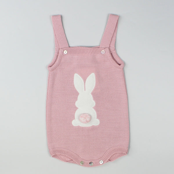 bunny dusky pink romper easter clothes baby