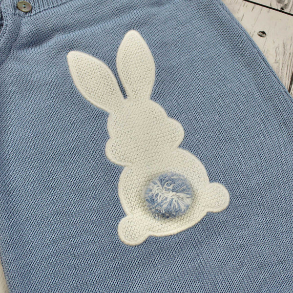 Baby Boy Blue Knitted Romper with Bunny