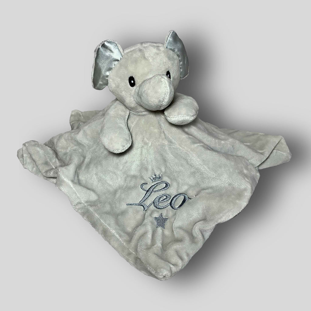 Personalised Babytown Soft ELEPHANT Comforter Taggy taggie tag