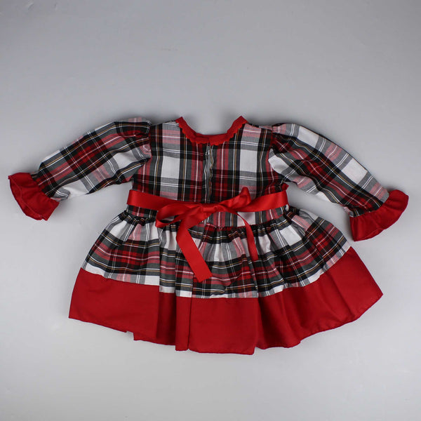 red tartan baby girls dress