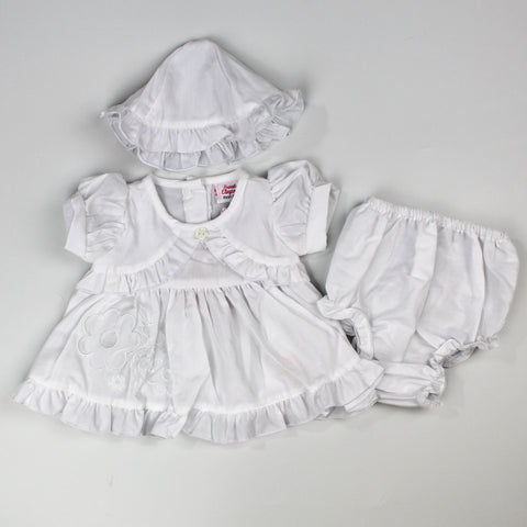 Baby Girls Dress with matching knickers & Sun Hat