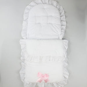 cosy toes white baby pink bow