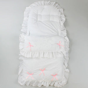 Cosy Toes / Footmuff - Universal White/Pink