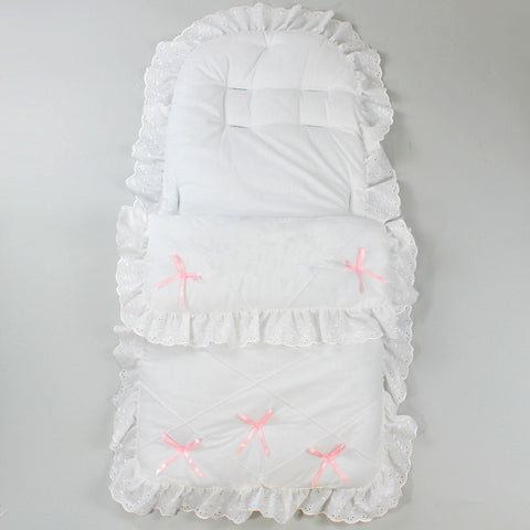 Cosy Toes / Footmuff - Universal White/Pink